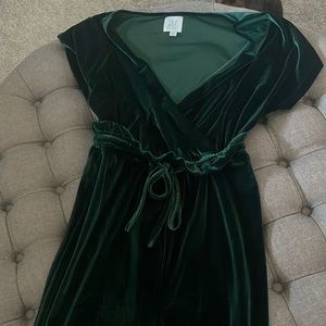 Mint brand green velvet jumpsuit.